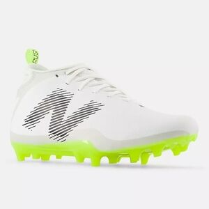 New Balance White and Neon Green Lacrosse Cleats